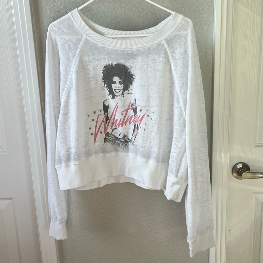 Recycled Karma Whitney Houston Crop Long sleeve sweatshirt. Size M